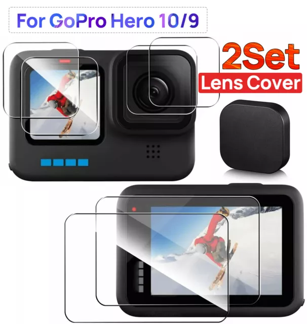 For GoPro Hero 12 10 9 8 11 Black Glass Camera Lens Screen protector+Lens Cover