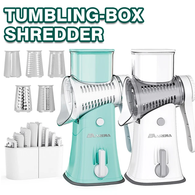Rotary Food Slicer Chopper Cheese Grater Fruit Vegetable Shredder Cutter 5 Blade