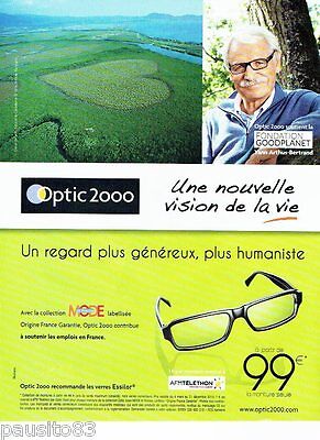 PUBLICITE ADVERTISING 116  2013  opticiens Optic 2000 lunettes Essilor Yann Arth 
