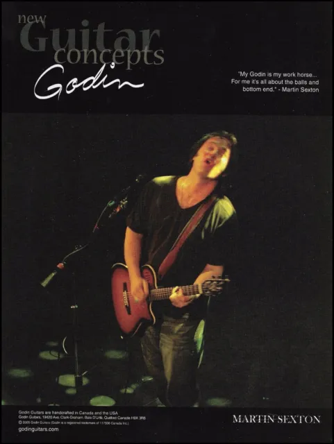 Martin Sexton 2006 Godin Electric guitar ad 8 x 11 advertisement print