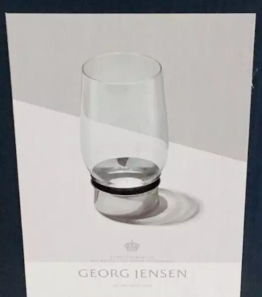 Georg Jensen Lumis Tealight holder H16 cm, Steel/Glass - NEW BRAND