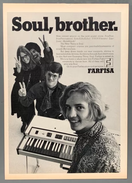 FARFISA Compact Organs 1966 vintage ADVERT SOUL BROTHER
