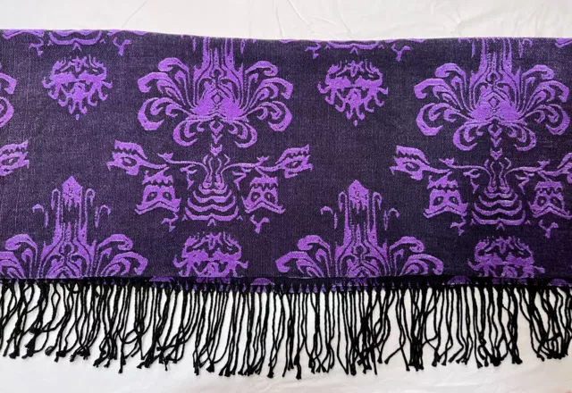 Disney Parks Haunted Mansion Purple Wallpaper Throw Blanket 60” x 37”