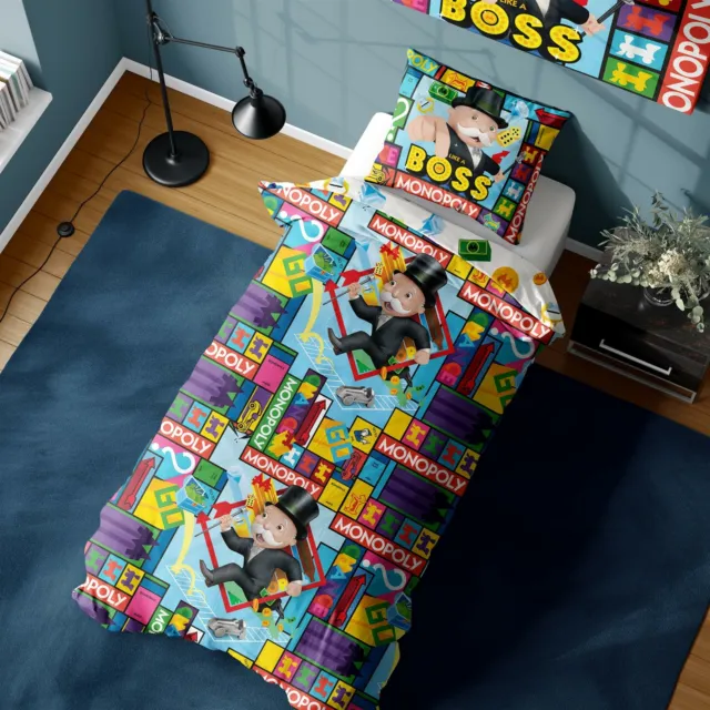 Monopoly Single Duvet Cover Like a Boss Design Official Reversible Bedding Set
