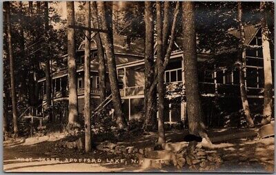 SPOFFORD LAKE, New Hampshire RPPC Real Photo Postcard "WEST SHORE" c1910s Unused