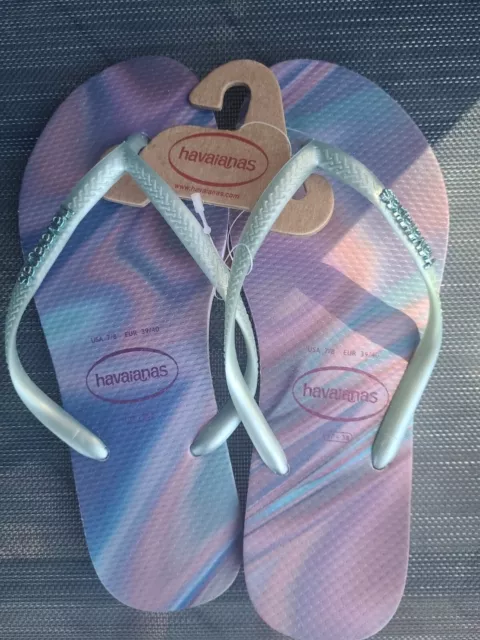 Havaianas Womens Slim  Quiet Lilac Womens 7 / 8 New Summer Flip Flops