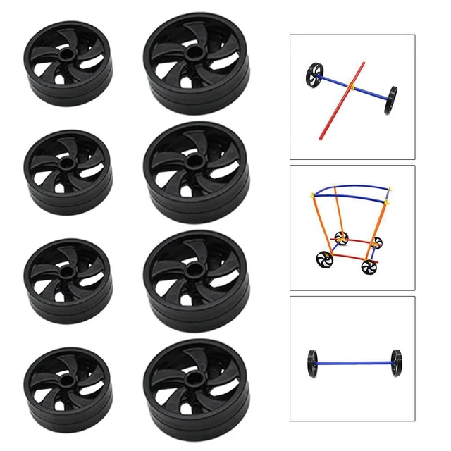 8pcs Constructeur Jouets Roues Construction Pailles Construction Pailles