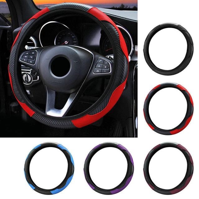 Purple Universal Microfiber Leather Car SUV Steering Wheel Cover 15"