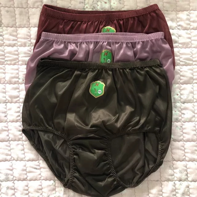6X Vintage Nylon Panties Gusset Silky Granny Women Mushroom Underwear Plus  Size