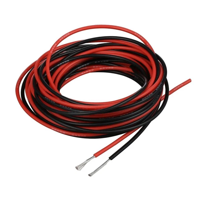 22 Gauge Silicone Wire 10 ft and 10 ft Black Flexible 22 AWG