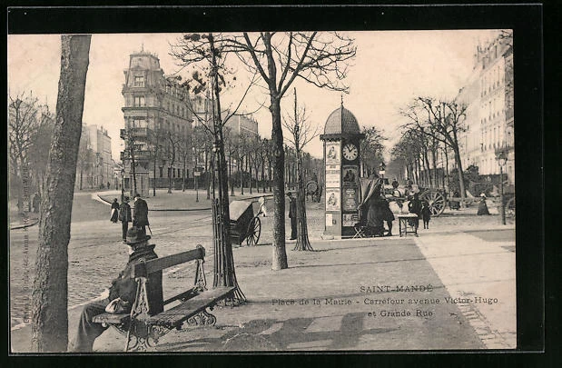 CPA Saint-Mandé, Place de la Mairie, Carrefour avenue Victor-Hugo et Grande Rue