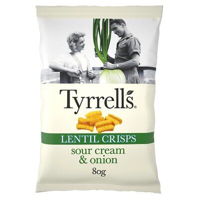 1 X Tyrrells Lentil Partage Chips Aigre Crème & Oignon Collations 80g