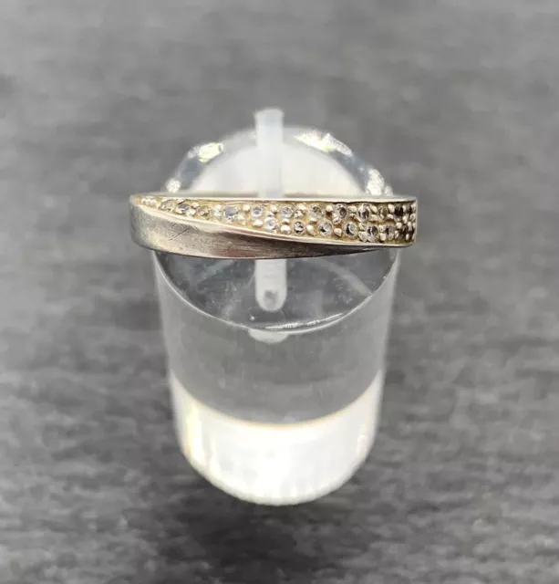 925 Bague Argent Avec Zircon, Taille de Bague au Choix 56, Femme, en Bon État