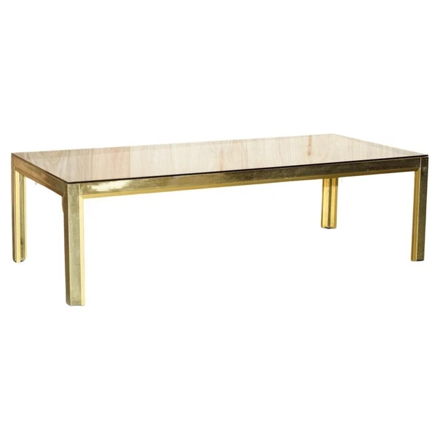 Circa 1950'S Mid Century Modern Brass& Glass Coffee Cocktail Table Part Suite Circa 1950'S Mid Century Modern Brass& Glass Coffee Cocktail Table Part Suite