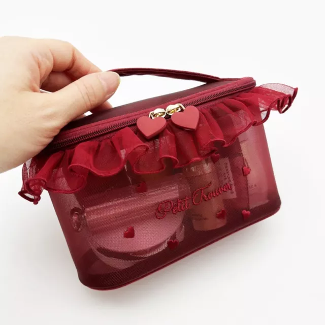 Solid Color Embroidery Makeup Bags Dacron Makeup Storage Bag