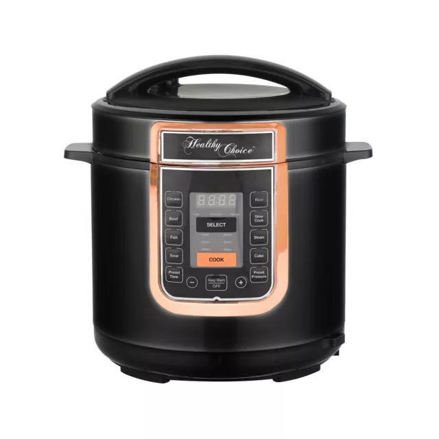 6L Electric Slow & Pressure Cooker 8 Programs, 1000W