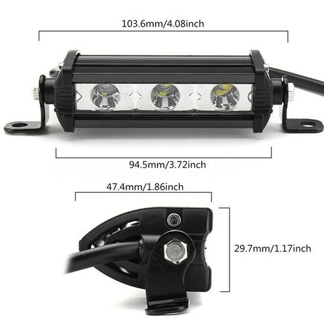 ♡ Lampada faretto barra luminosa di lavoro auto 4 pollici 9W 3LED 6000K per SUV barca fuoristrada camion ATV