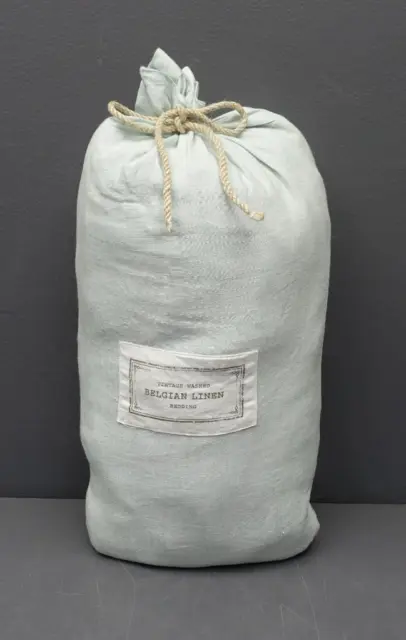 Restoration Hardware California King Pale Blue 100% Belgian Linen Duvet Cover