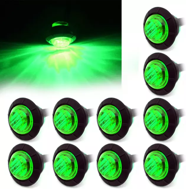 10X 3/4" round LED Clearence Light Front Rear Side Marker Indicators Light for T