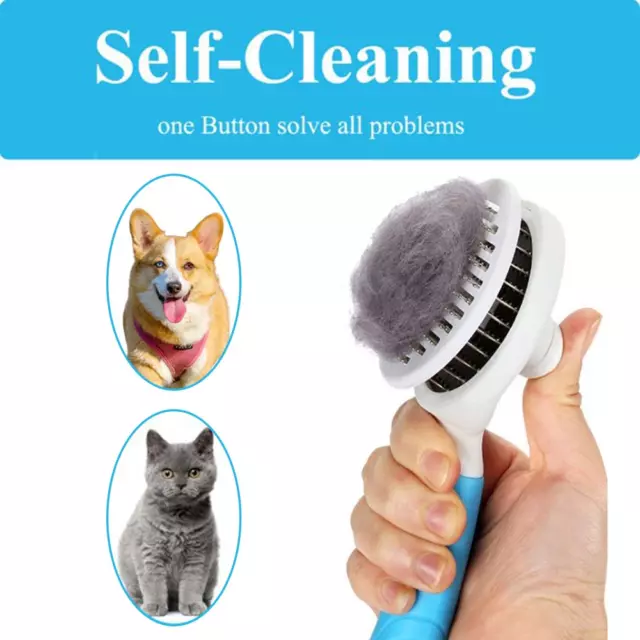 Dog & Cat Brush for Shedding and Grooming, Pet Self Cleaning with Hair Comb