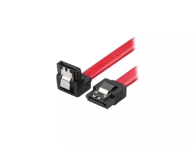 2x Sata Data Cable For PC HDD DVD Rom Hard Drive SSD 6Gbps Red Right Angle