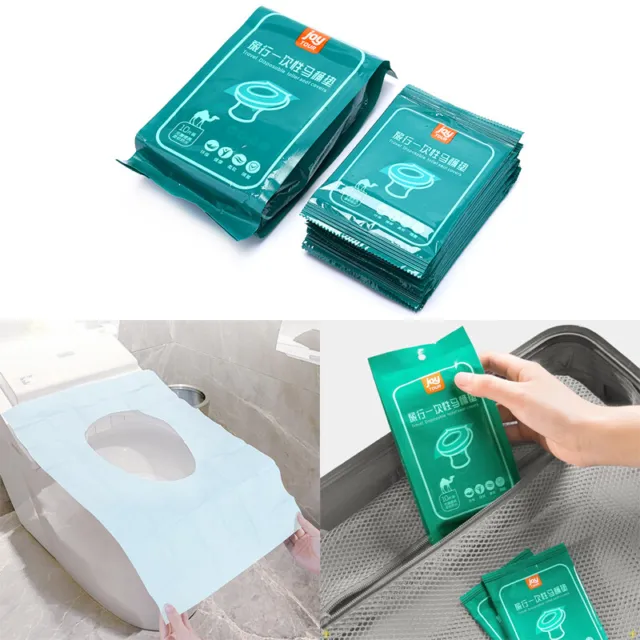 10 piezas/juego de asientos de inodoro desechables de viaje alfombra de papel higiénico impermeable $g