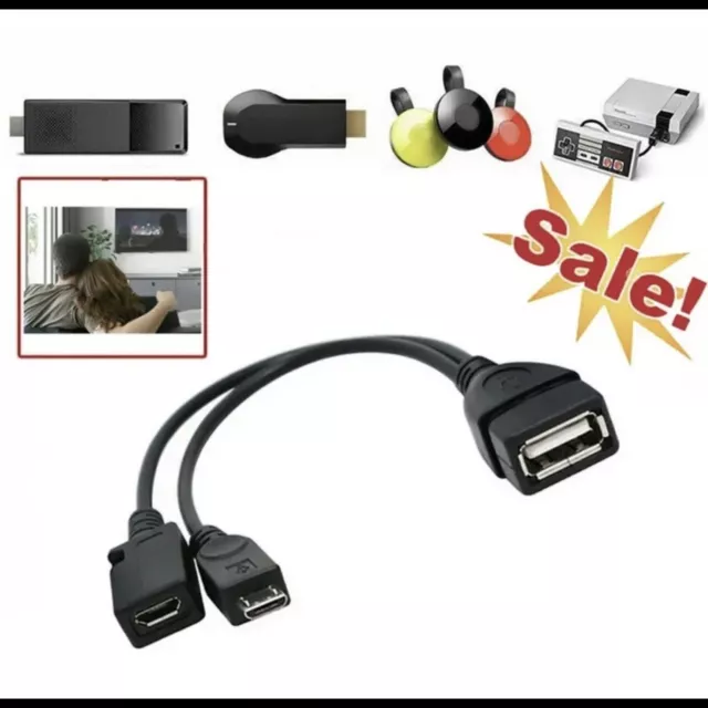 CABLE ADAPTER USB OTG for  Fire TV stick Firestick 4K ADD Keyboard  USB/ UK £4.35 - PicClick UK