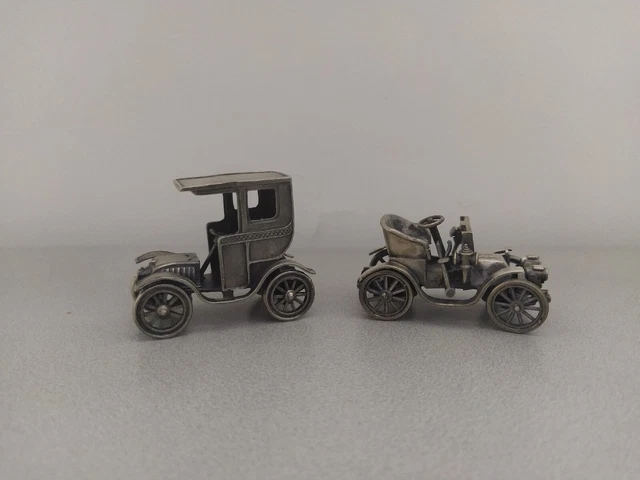 Modellino Auto D'epoca In Argento 800 Oldtimer Coppia