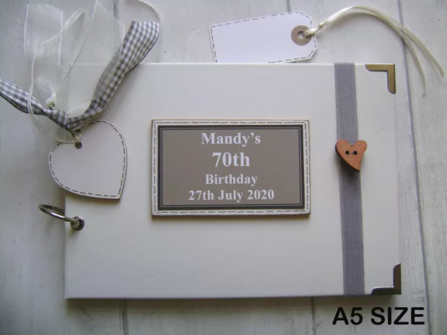 PERSONALISED 70TH birthday PHOTO ALBUM/SCRAPBOOK/MEMORY/GUEST BOOK a5 or a4 size