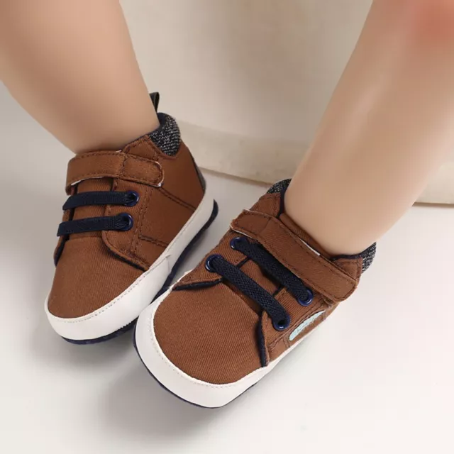 Newborn Baby Boy Girl Sneakers Pram Shoes Toddler Infant Pre Walker Trainers UK 2