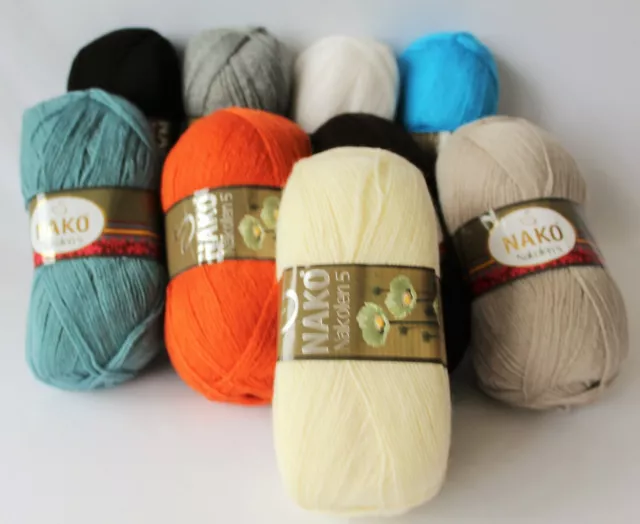 100g Nako  Wolle weiches Schnell Strickgarn Babywolle Garn zum Stricken Häkeln