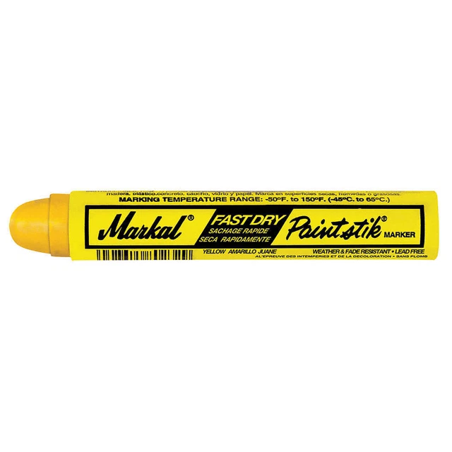 MARKAL 82721 Paint Crayon,11/16 In.,Yellow,PK12