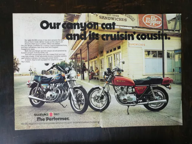 Vintage 1978 Suzuki GS-550E & GS-550L Motorcycle 2 Page Original Color Ad