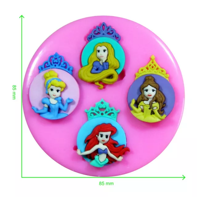 Disney Princesses Silicone Mould by Fairie Blessings