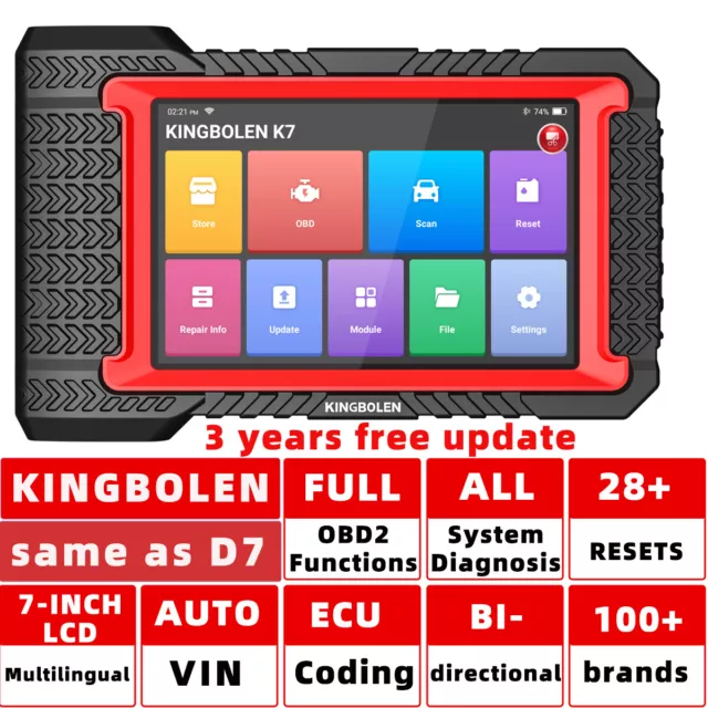 KINGBOLEN K7 Scanner Auto OBD2 Tutti i sistemi Diagnostica Codifica Chiavi Bidirezionali