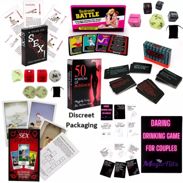 Adult Couples Sexual Position Bedroom Drinking Card And Dice Games Selections UK