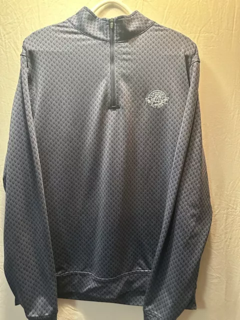 Peter Millar Crown Sport men Skull Perth Navy Quarter zip L  Lahinch Golf Club