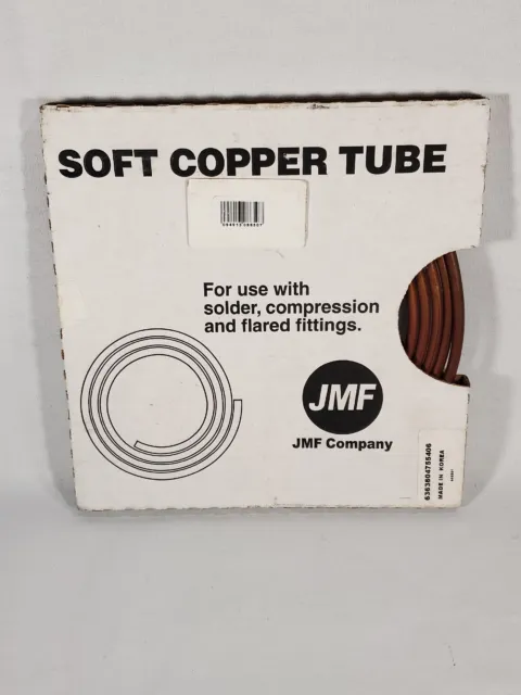 Soft Copper Tube Refrigeration 1/4" x 10’ JMF COMPANY - Copper Pipe New In Box