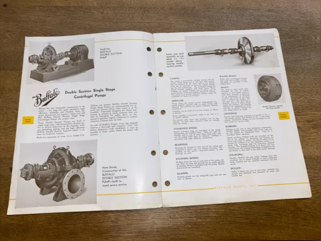1939 Buffalo double aspiration monostage pompes centrifuges manuel schématique 2
