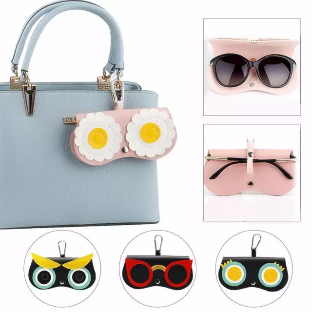 Cartoon Women Portable Sun Eye Glasses Box PU Leather Case Eyewear Bags> M9X1 3