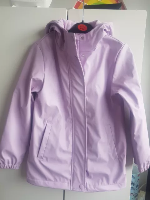 Girls Age 8-9 Lilac Hooded Waterproof Coat/Mac By George