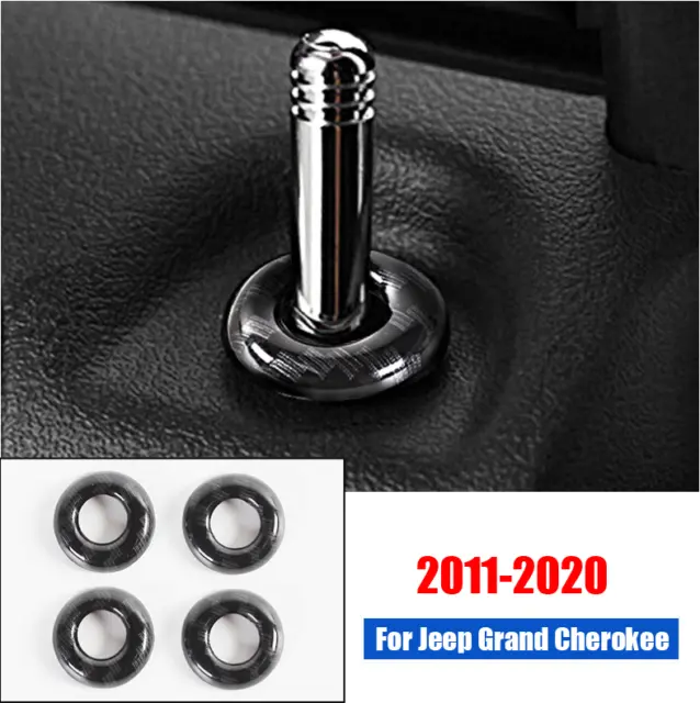 Carbon Fiber internal Door Lock Pins Cover Trim For 11-2020 Jeep Grand Cherokee