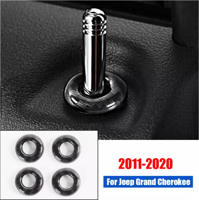 Carbon Fiber internal Door Lock Pins Cover Trim For 11-2020 Jeep Grand Cherokee
