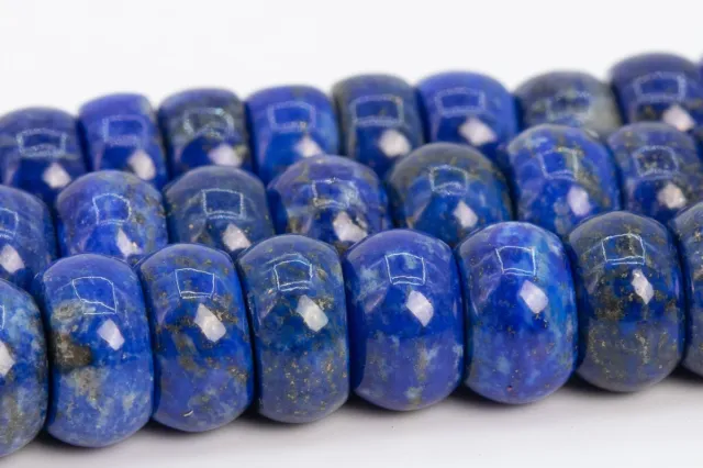 10x5-8MM Genuine Natural Deep Blue Lapis Lazuli Grade A Rondelle Loose Beads