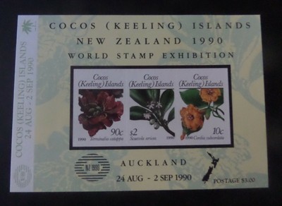 Cocos Keeling 1990  New Zealand 90 flowers MS229 MNH UM unmounted mint 