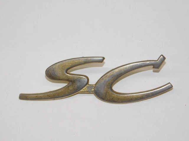 Vtg 1964 1965 Porsche 356C SC Super Carrera Gold Emblem Badge OEM Original Part