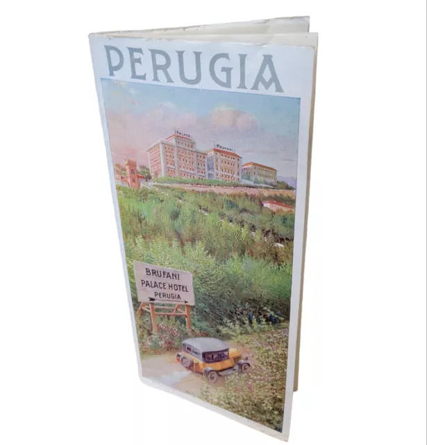 Vtg 1930's Perugia Italy Brufani Palace Hotel Travel Brochure Booklet 30s Umbria