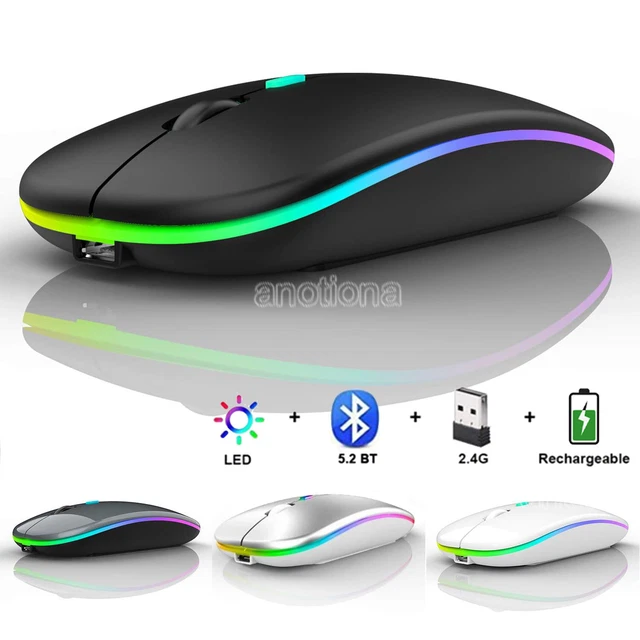 Inphic Maus Kabellose Wiederaufladbar, Ultra Slim 2.4G Leise Funkmaus