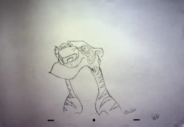 BEN RUSH  SIGNED Hand Drawn Character Shere Khan JUNGLE BOOK 1967 Pencil Art
