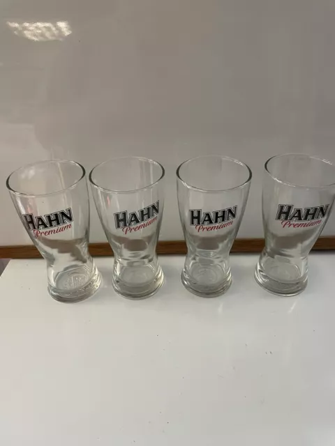 Hahn Premium Beer Glasses X4 Collectible Barware 285ml Tracked Postage